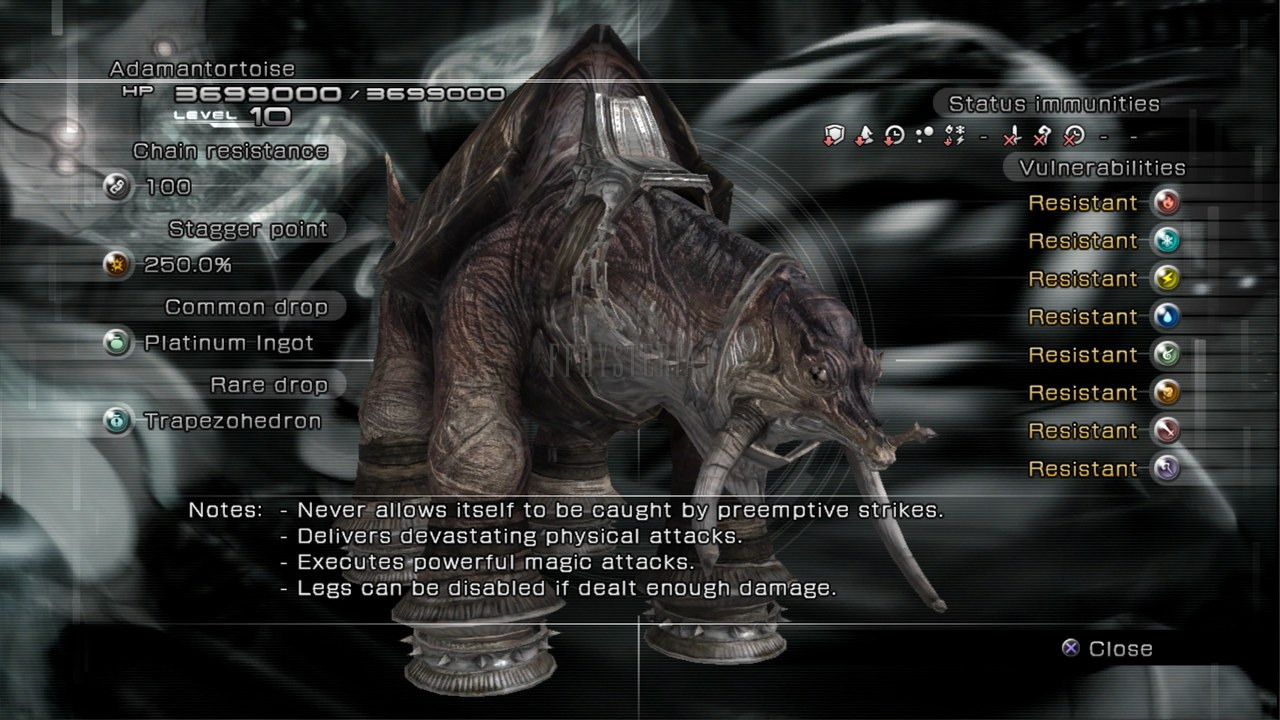 FF XIII — Le bestiaire complet et l'Analyse